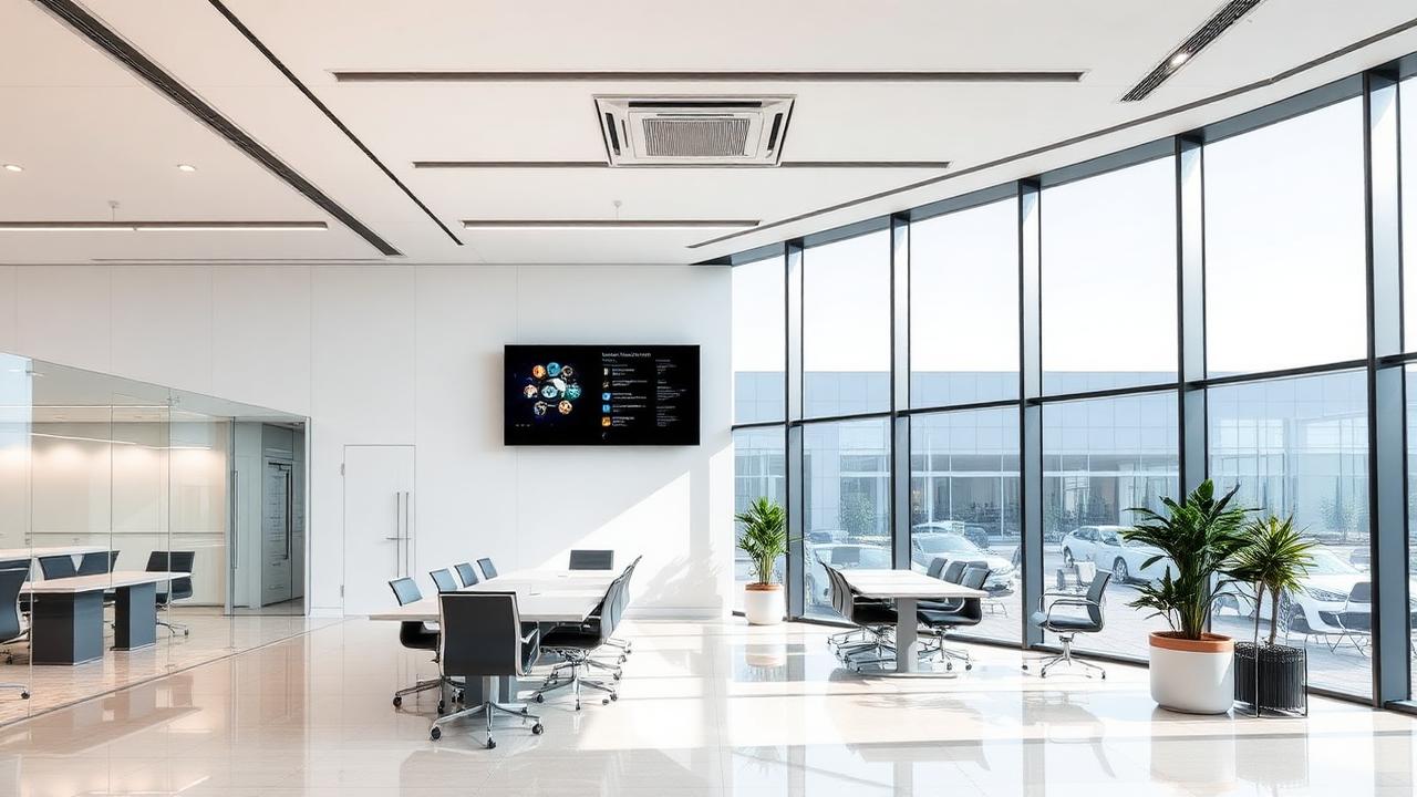 Modern commercial smart building interior