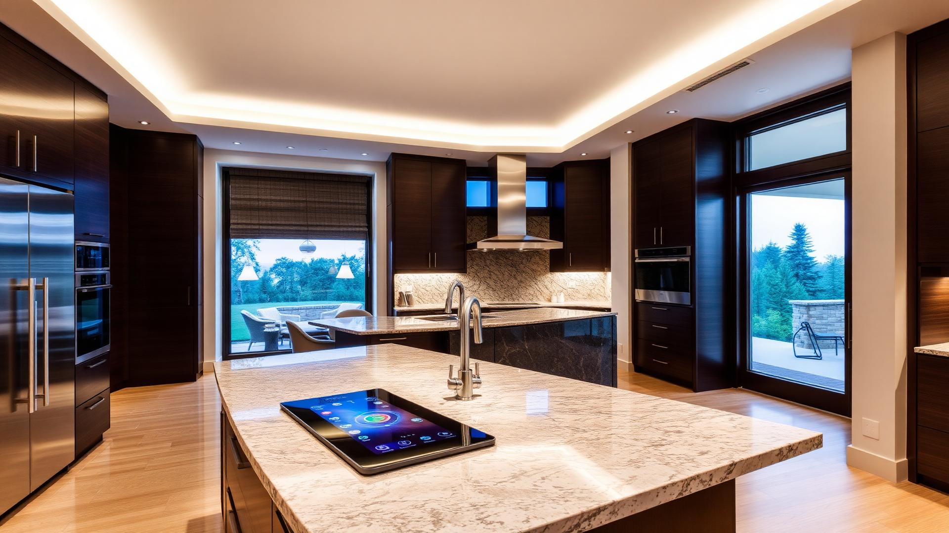 Smart home kitchen with control panel