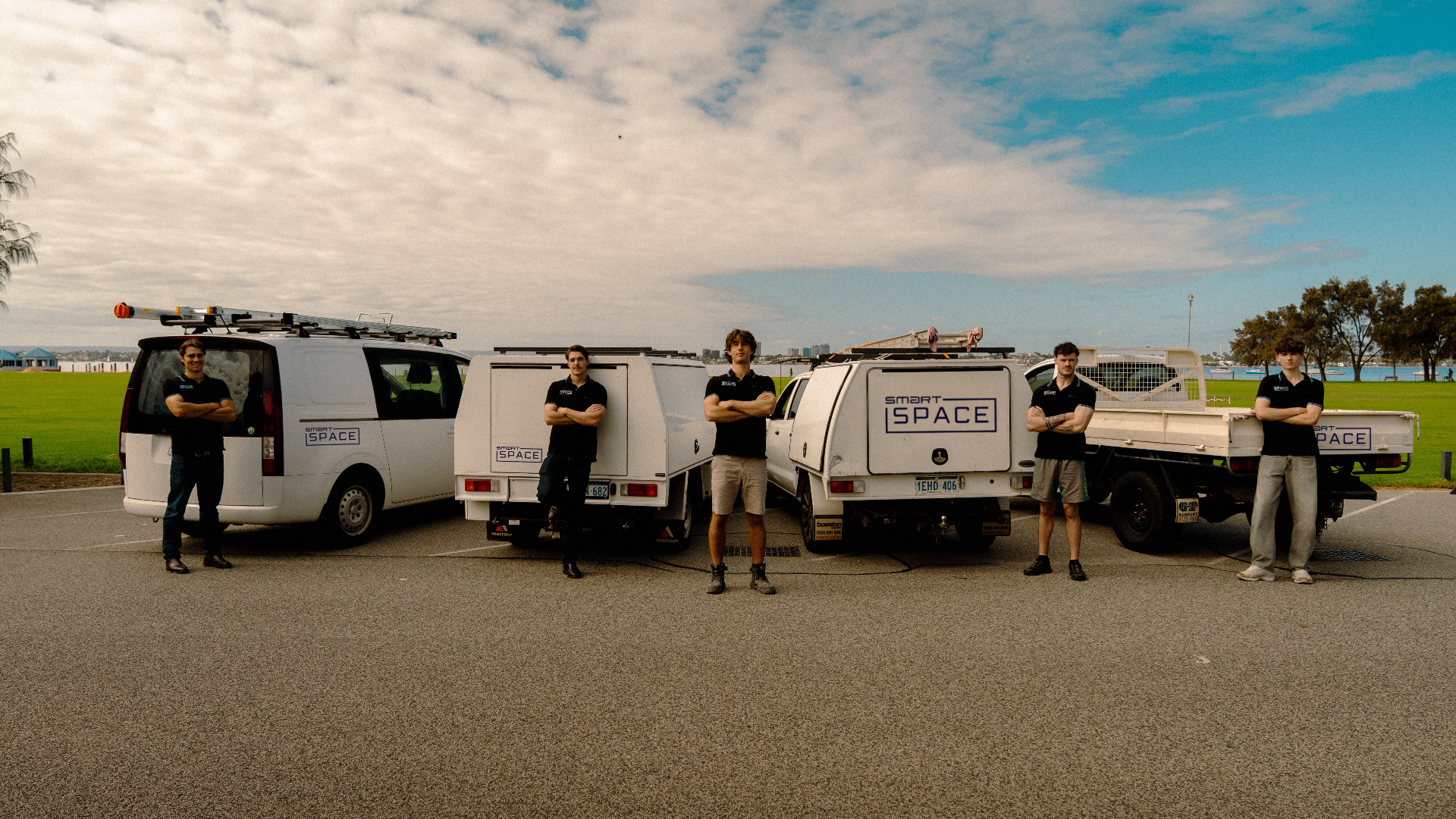 The SmartSpace Installations team and fleet on the Perth foreshore